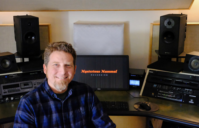 Overhead view of the Mysterious Mammal recording studio